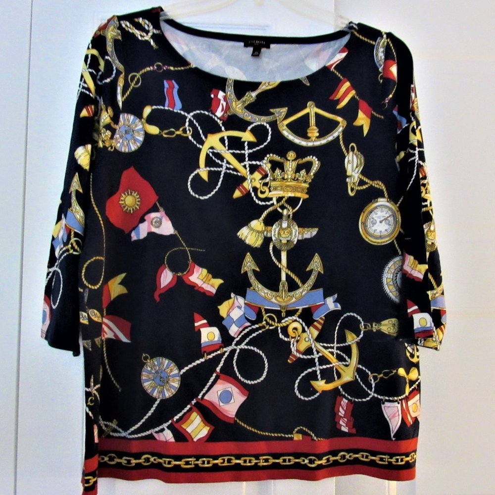 Nwt Talbots Nautical Print Top Plus Size 1x - image 2